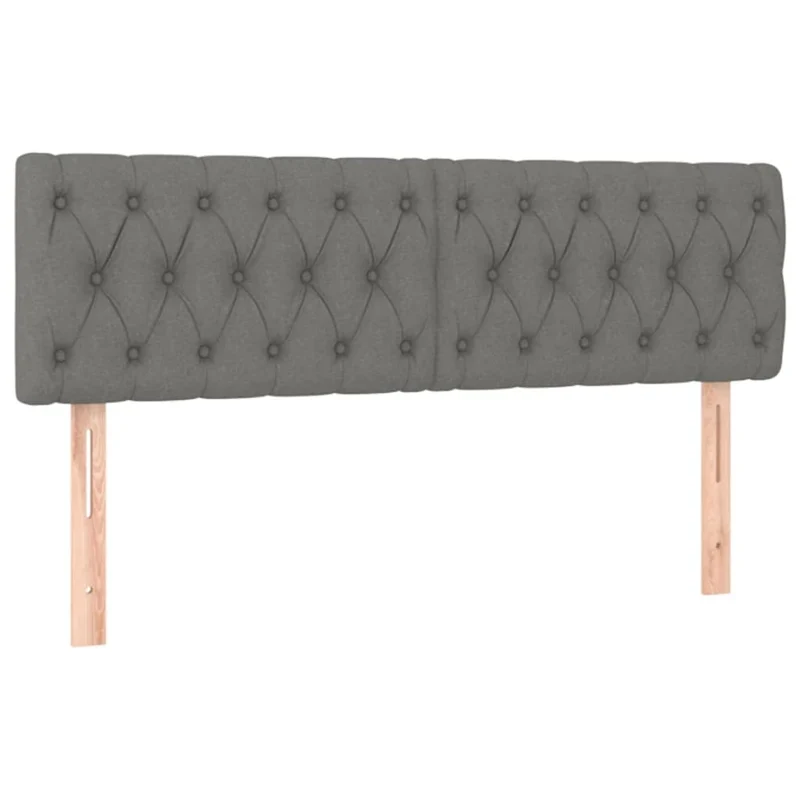 Tête de lit accessoire couchage chambre à coucher meuble à LED 160 x 7 x 78/88 cm tissu gris foncé TDL0201114