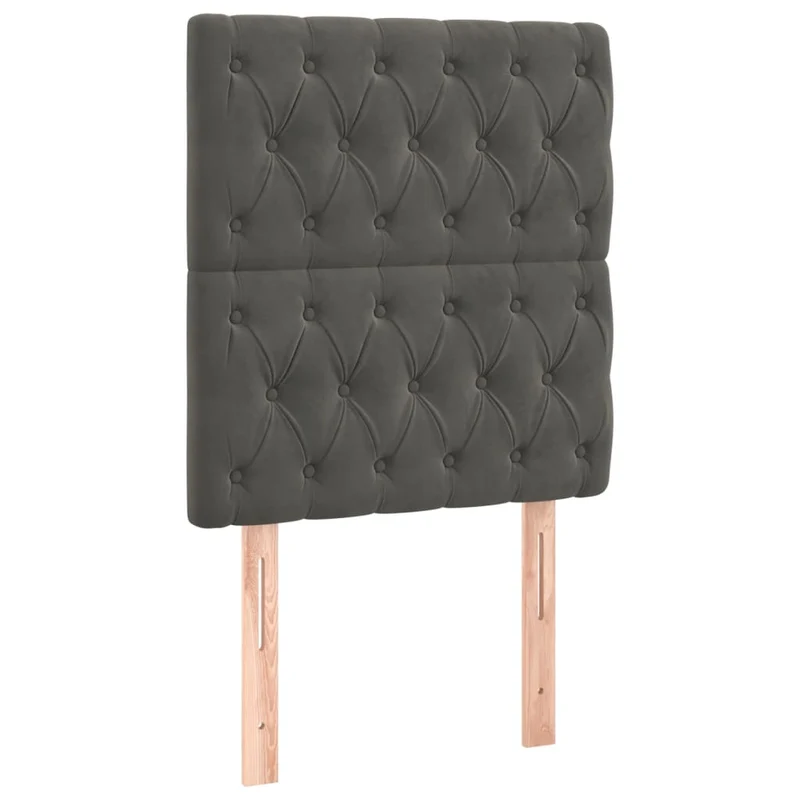 Tête de lit accessoire couchage chambre à coucher meuble à LED 80 x 7 x 118/128 cm tissu velours gris foncé TDL0201029