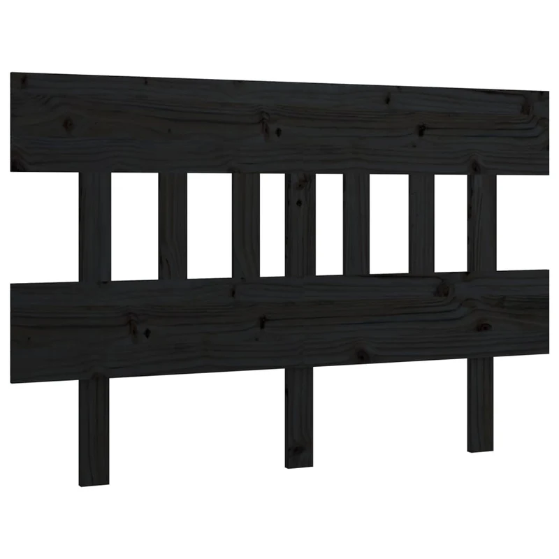 Tête de lit accessoire couchage chambre à coucher meuble 123,5 x 3 x 81 cm bois de pin noir TDL0202350