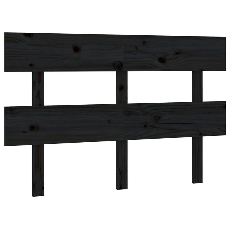 Tête de lit accessoire couchage chambre à coucher meuble 124 x 3 x 81 cm bois de pin noir TDL0202349