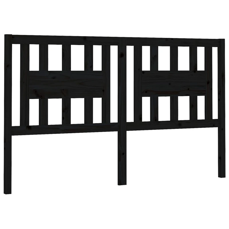 Tête de lit accessoire couchage chambre à coucher meuble 126 x 4 x 100 cm bois de pin noir TDL0202334