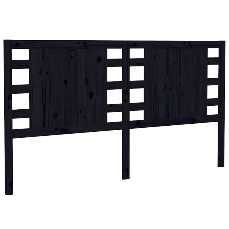 Tête de lit accessoire couchage chambre à coucher meuble 126 x 4 x 100 cm bois de pin noir TDL0202326