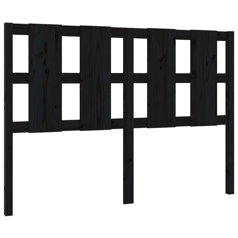 Tête de lit accessoire couchage chambre à coucher meuble 125,5 x 4 x 100 cm bois de pin noir TDL0202342