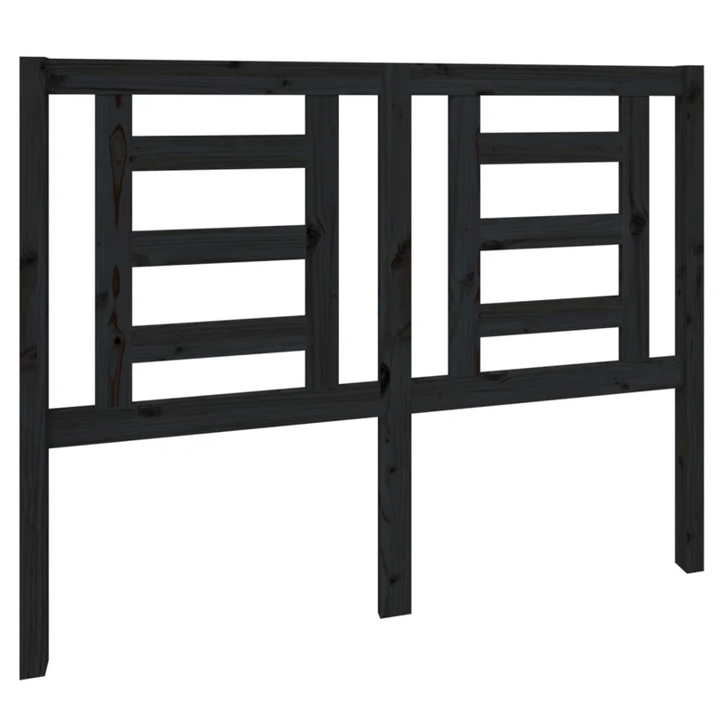 Tête de lit accessoire couchage chambre à coucher meuble 126 x 4 x 100 cm bois de pin noir TDL0202331