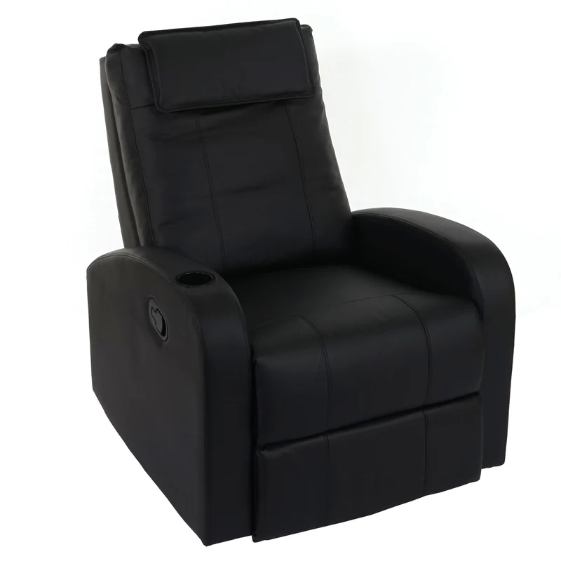 Fauteuil TV relaxation inclinable en PVC noir 04_0001993