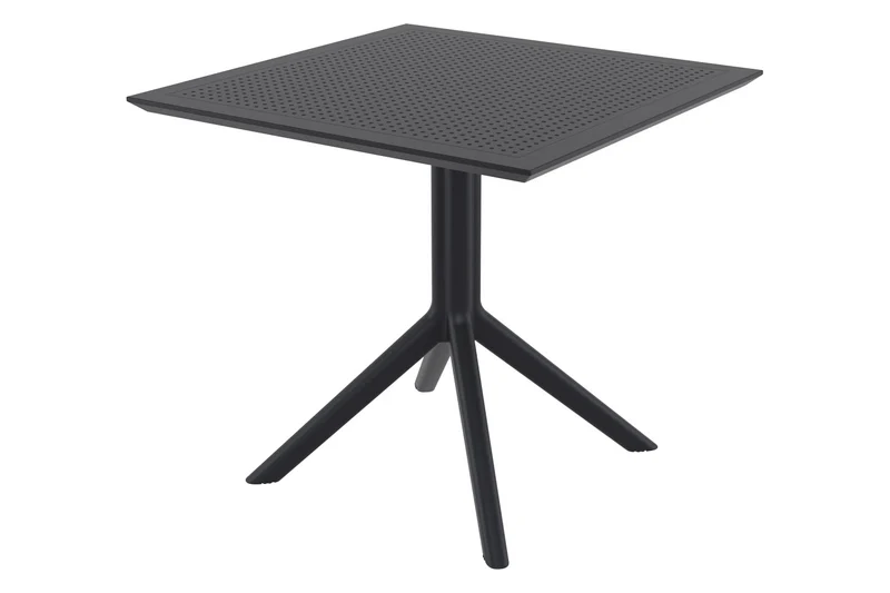 Table de jardin lounge pour intérieur ou extérieur hauteur fixe 74 cm en plastique noir 10_0003057