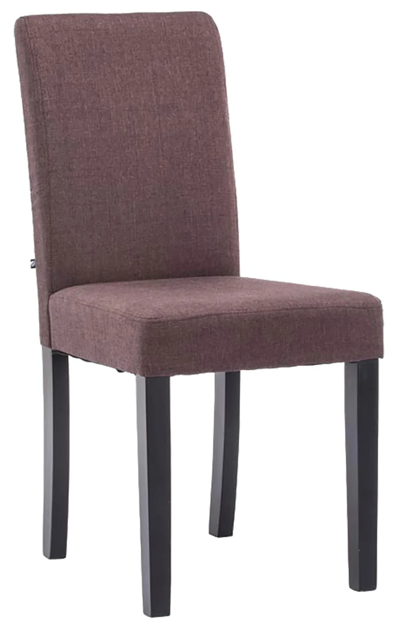 Chaise de salle à manger x1 design moderne en tissu marron et pieds en bois noir 10_0002031