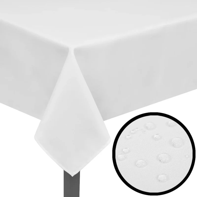 5 Nappes de table Blanc 190 x 130 cm DEC022302