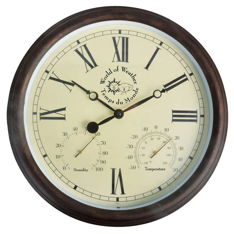 Horloge murale de station avec thermo-hygromètre 30,5 cm TF009 DEC022208