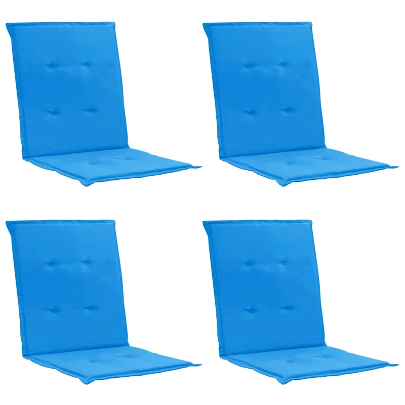 lot de 4 coussins de chaise de jardin 100% polyester imperméable bleu 100 x 50 x 3 cm DEC021683