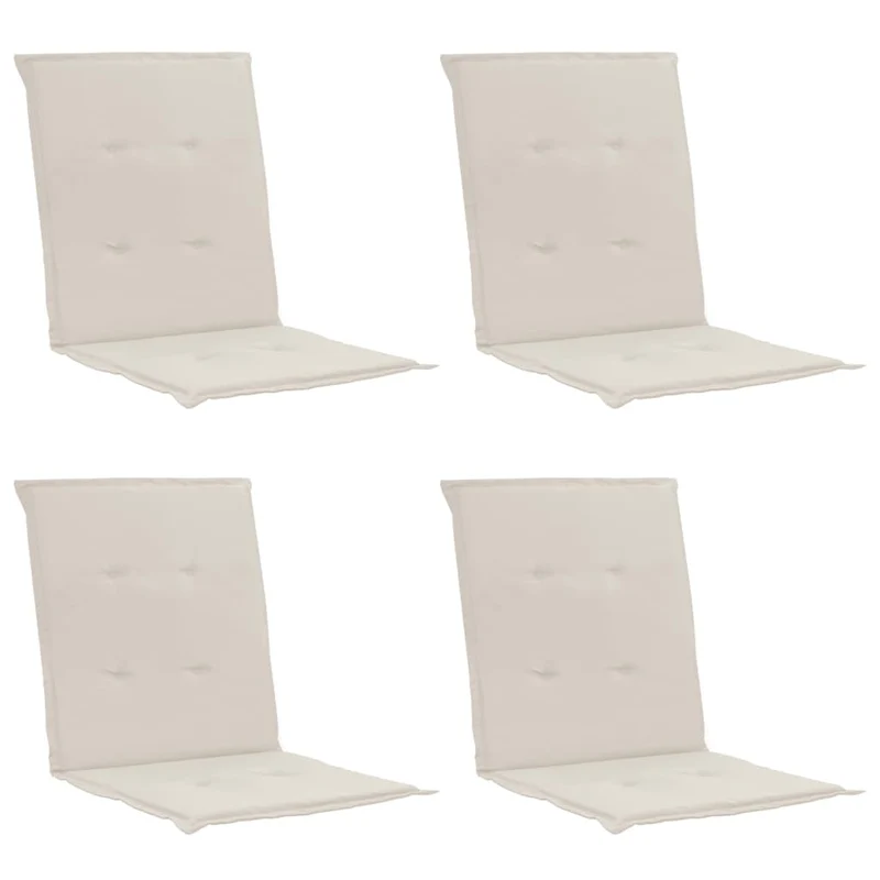 lot de 4 coussins de chaise de jardin 100% polyester imperméable crème 100 x 50 x 3 cm DEC021681