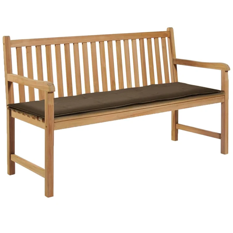 Coussin de banc de jardin 100 % polyester imperméable taupe 150 x 50 x 3 cm DEC021751