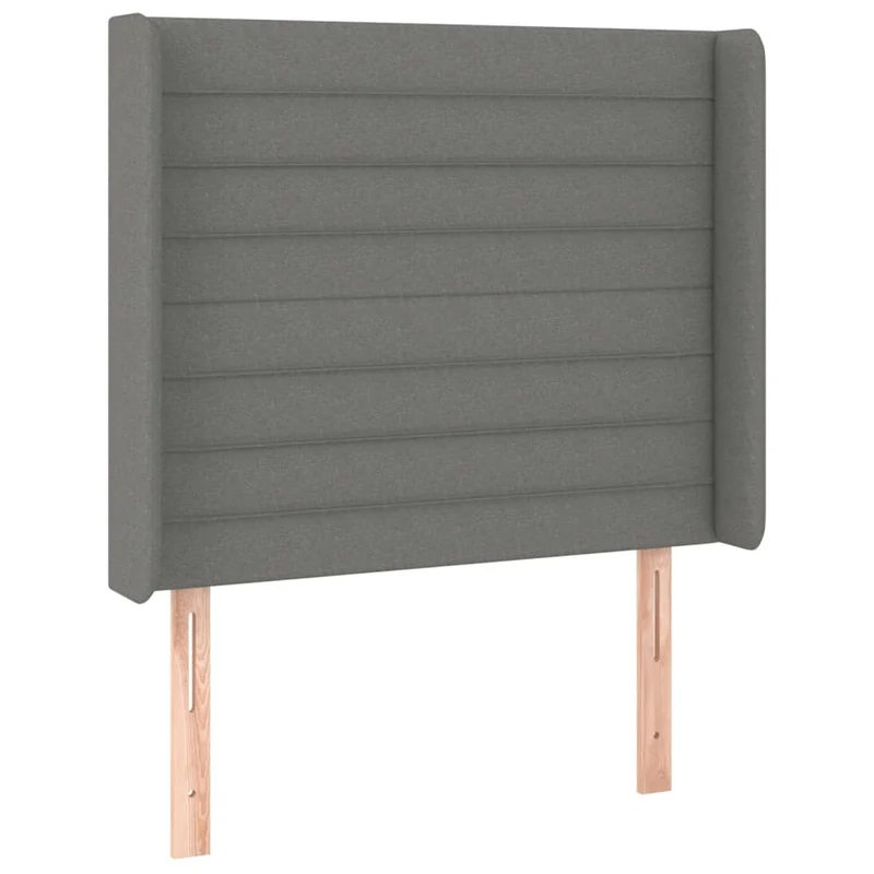Tête de lit accessoire couchage chambre à coucher meuble à LED 103 x 16 x 118/128 cm tissu gris foncé TDL0201182