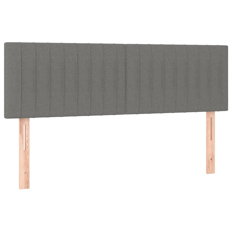 Tête de lit accessoire couchage chambre à coucher meuble à LED 144 x 5 x 78/88 cm tissu gris foncé TDL0201153