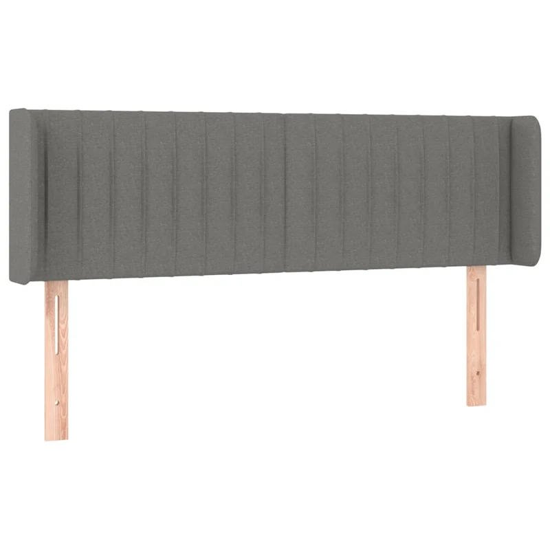 Tête de lit accessoire couchage chambre à coucher meuble à LED 147 x 16 x 78/88 cm tissu gris foncé TDL0201130