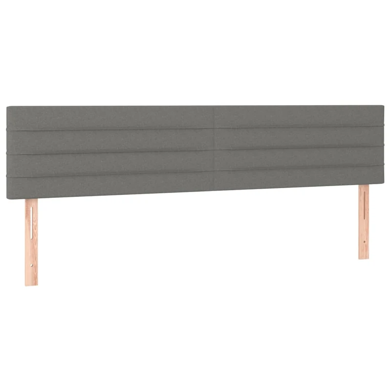 Tête de lit accessoire couchage chambre à coucher meuble à LED 200 x 5 x 78/88 cm tissu gris foncé TDL0201081