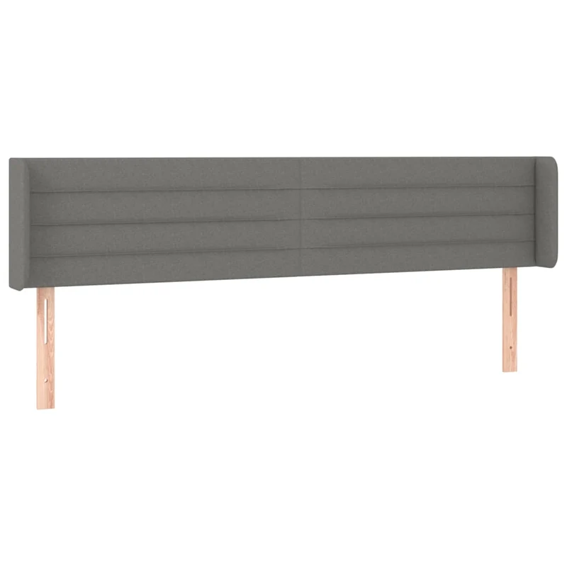 Tête de lit accessoire couchage chambre à coucher meuble à LED 203 x 16 x 78/88 cm tissu gris foncé TDL0201056