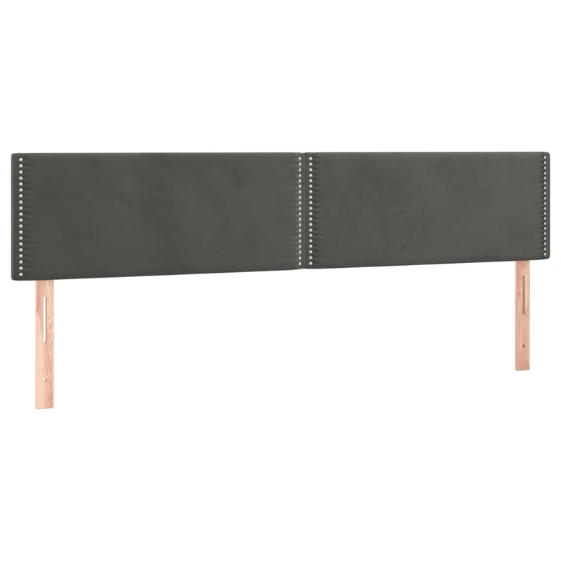 Tête de lit accessoire couchage chambre à coucher meuble 2 parties 100 x 5 x 78/88 cm tissu velours gris foncé TDL0206379