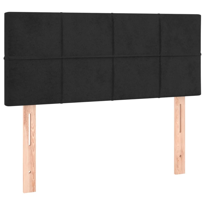 Tête de lit accessoire couchage chambre à coucher meuble à LED 90 x 5 x 78/88 cm tissu velours noir TDL0200530