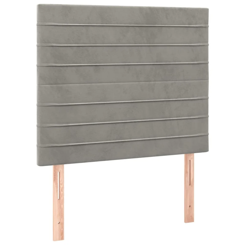 Tête de lit accessoire couchage chambre à coucher meuble 2 parties 100 x 5 x 78/88 cm tissu velours gris clair TDL0206441
