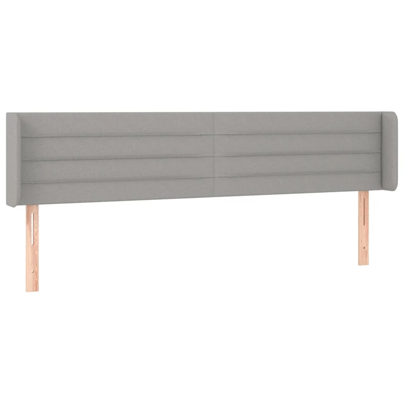 Tête de lit accessoire couchage chambre à coucher meuble avec rebord latéral 163 x 16 x 78/88 cm tissu gris clair TDL0205227