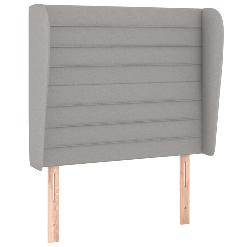 Tête de lit accessoire couchage chambre à coucher meuble avec rebord latéral 83 x 23 x 118/128 cm tissu gris clair TDL0205129