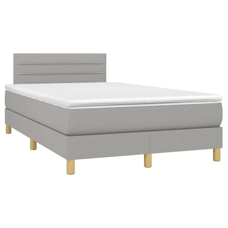 Cadre de lit LED avec sommier tête de lit matelas surmatelas 120x200 cm tissu gris clair TDL0207889