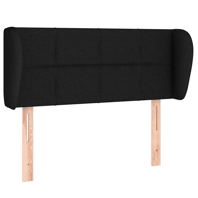 Tête de lit accessoire couchage chambre à coucher meuble avec rebord latéral 93 x 23 x 78/88 cm tissu noir TDL0204382