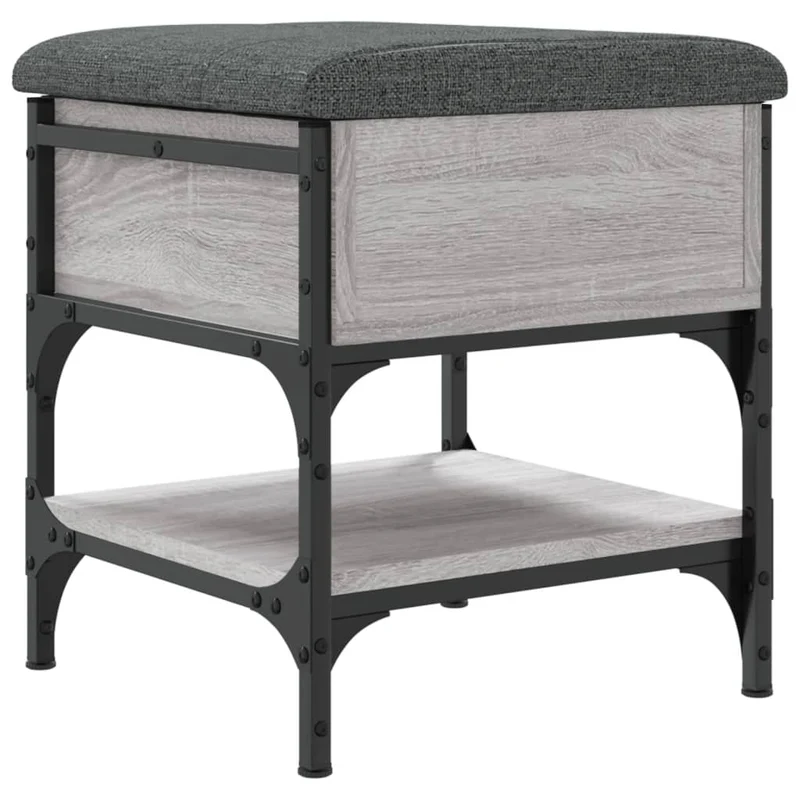 Banc de rangement à chaussures avec espace de rangement 42 x 42 x 45 cm en bois d'ingénierie sonoma gris DEC024938