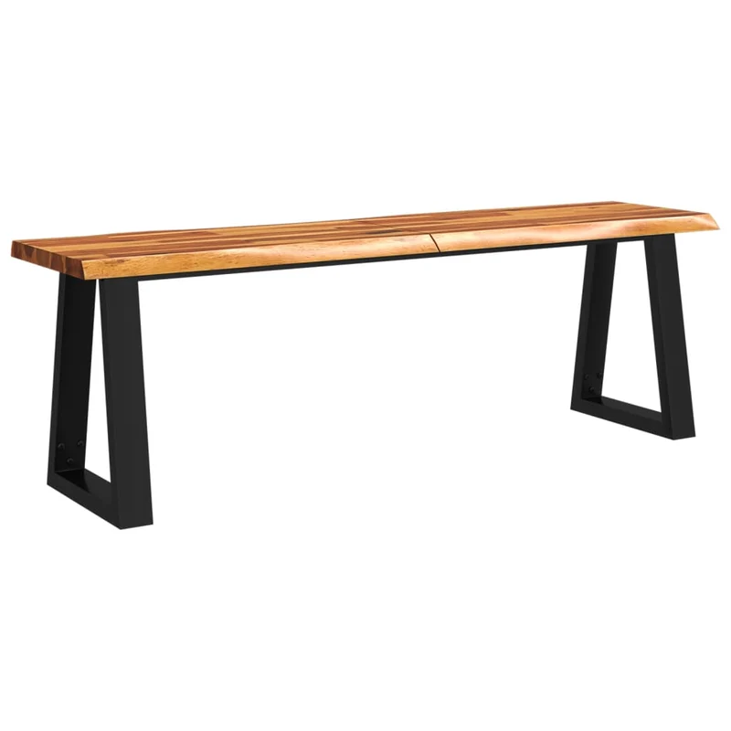 Banc design rustique 140 cm en bois d'acacia massif brun pieds en forme de U en acier DEC024699