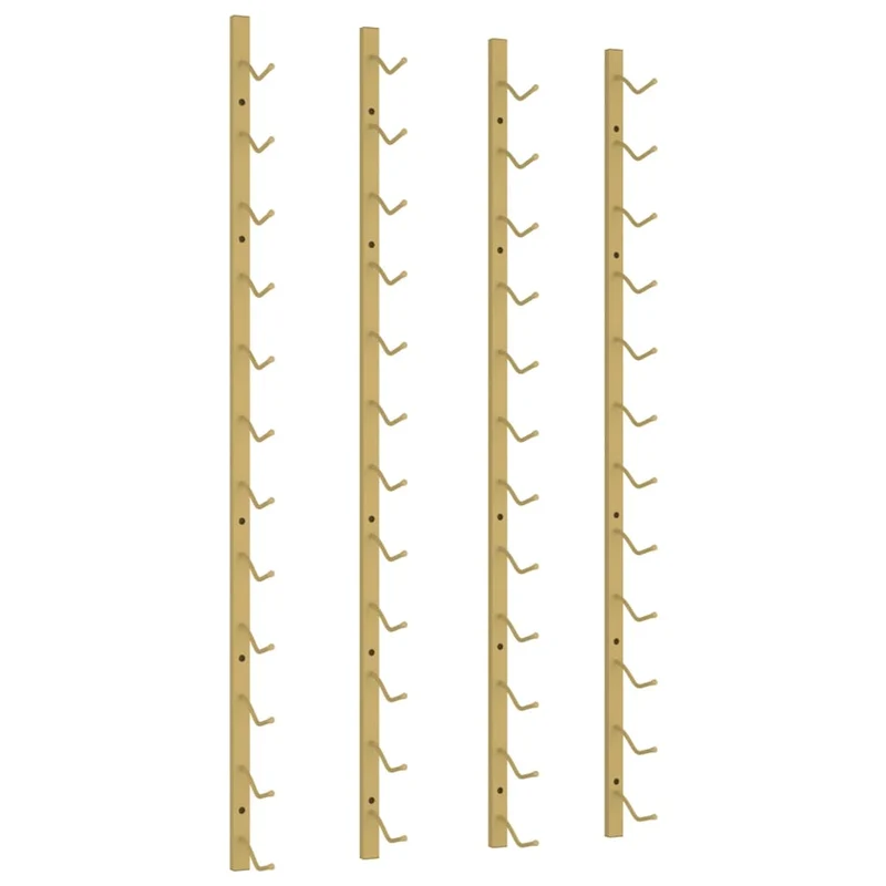 Set de 2 casiers range bouteilles étagère de rangement vin mural pour 12 bouteilles en fer doré DEC024373