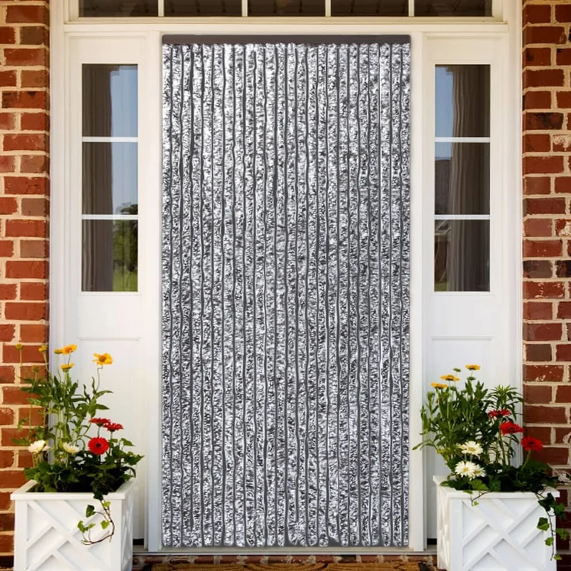 Rideau contre insectes moustiquaire Marron et beige 90 x 220 cm Chenille DEC022179