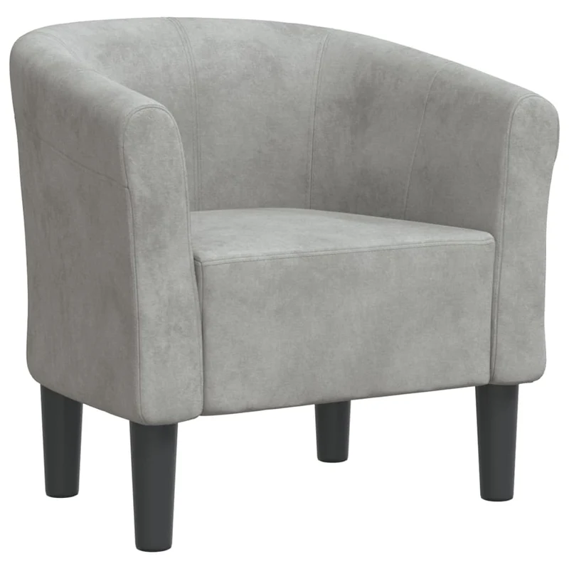 Fauteuil lounge fauteuil de chambre assise confortable design moderne en velours gris clair DEC026445