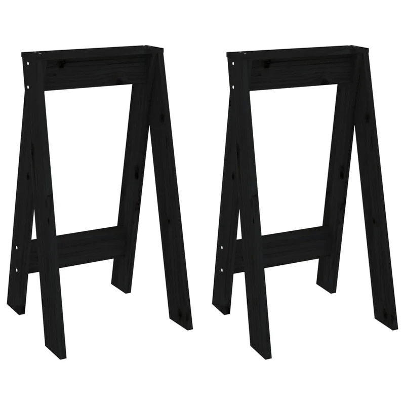 Lot de 2 tabouret de bar assise de comptoir 40 x 40 x 75 cm bois de pin noir DEC026413