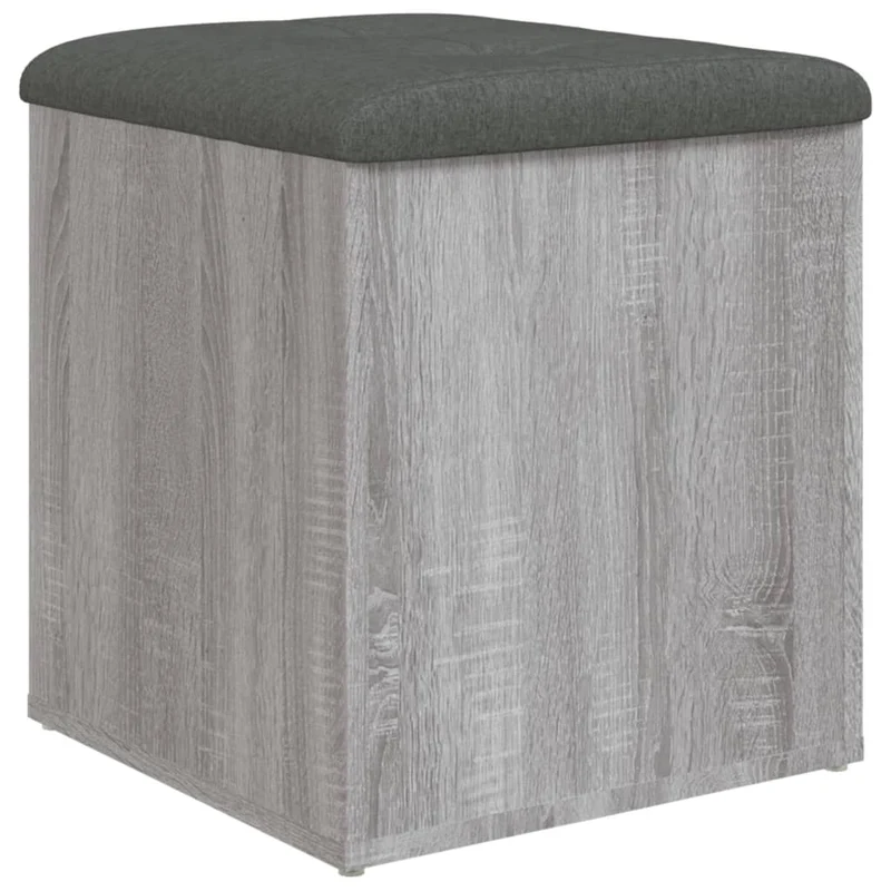 Banc banquette de rangement couleur sonoma gris 42 x 42 x 45 cm bois d'ingénierie DEC024799