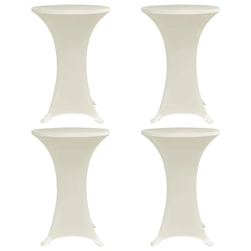 Housses élastiques de table Ø 80 cm Crème 4 pièces DEC022513