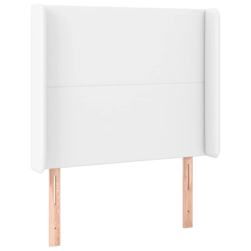 Tête de lit accessoire couchage chambre à coucher meuble avec rebord latéral 93 x 16 x 118/128 cm synthétique blanc TDL0205768