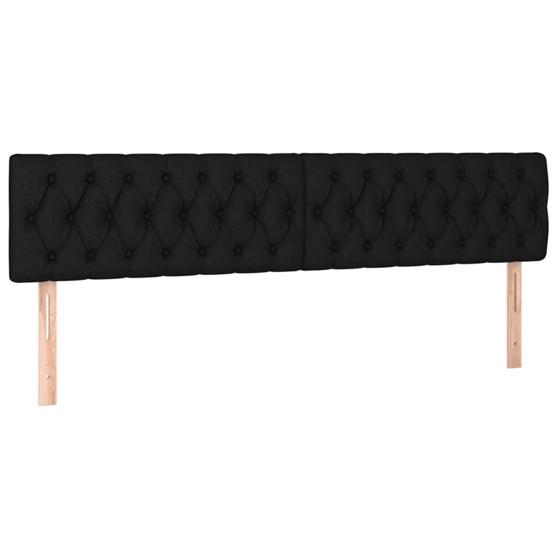 Tête de lit accessoire couchage chambre à coucher meuble capitonné 2 parties 100 x 7 x 78/88 cm tissu noir TDL0206264