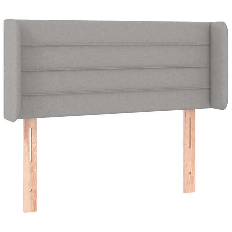 Tête de lit accessoire couchage chambre à coucher meuble avec rebord latéral 103 x 16 x 78/88 cm tissu gris clair TDL0205314