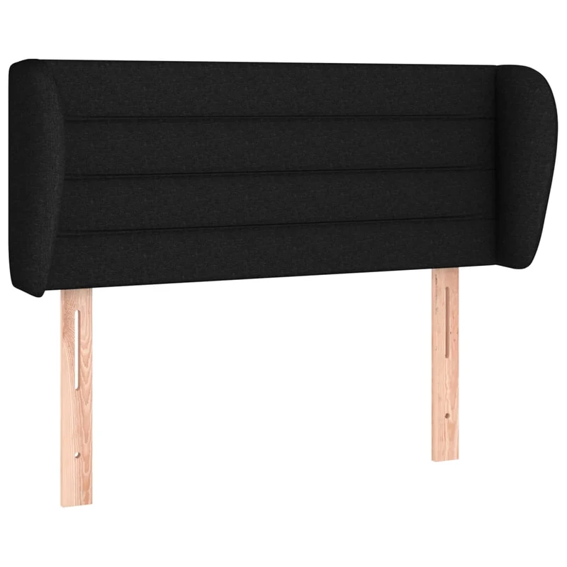 Tête de lit accessoire couchage chambre à coucher meuble avec rebord latéral 93 x 23 x 78/88 cm tissu noir TDL0204380