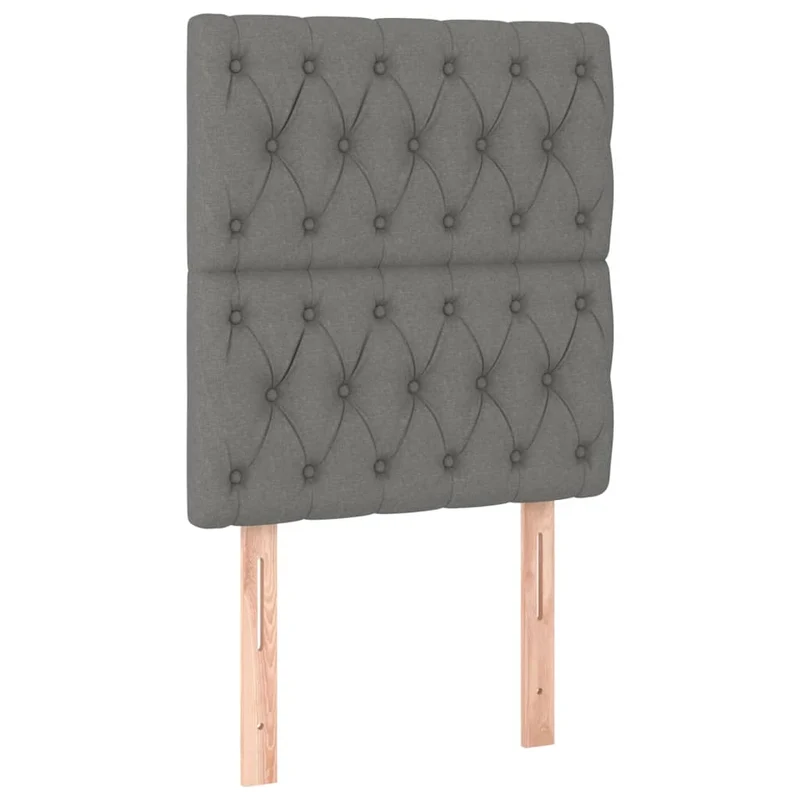 Tête de lit accessoire couchage chambre à coucher meuble capitonné 2 parties 80 x 7 x 78/88 cm tissu gris foncé TDL0206348