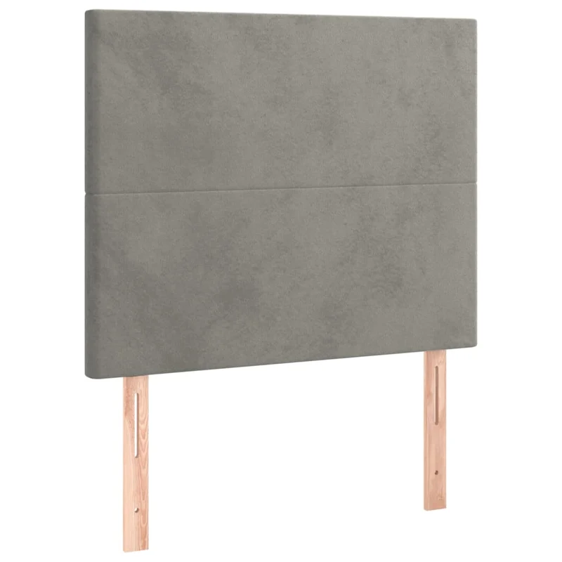 Tête de lit accessoire couchage chambre à coucher meuble 2 parties 100 x 5 x 78/88 cm tissu velours gris clair TDL0206449