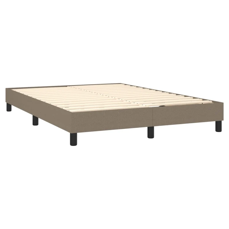 Sommier à lattes sur pieds cadre de lit 140x190 cm tissu taupe TDL0206937