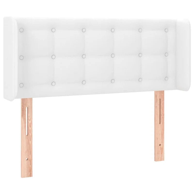 Tête de lit accessoire couchage chambre à coucher meuble avec rebord latéral 83 x 16 x 78/88 cm synthétique blanc TDL0205774