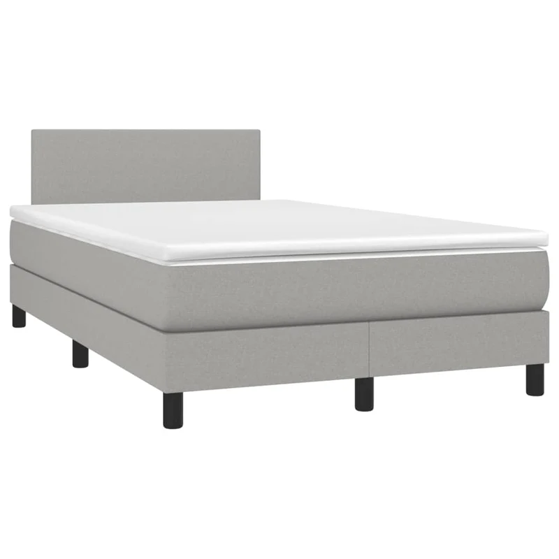 Cadre de lit LED avec sommier tête de lit matelas surmatelas 120x200 cm tissu gris clair TDL0207893