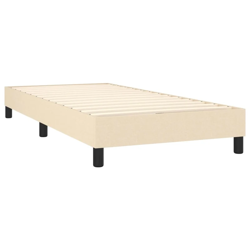 Sommier à lattes sur pieds cadre de lit 100x200 cm tissu crème TDL0207278