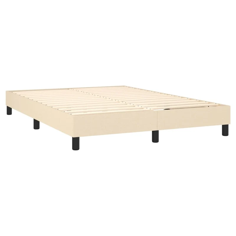 Sommier à lattes sur pieds cadre de lit 140x200 cm tissu crème TDL0207262