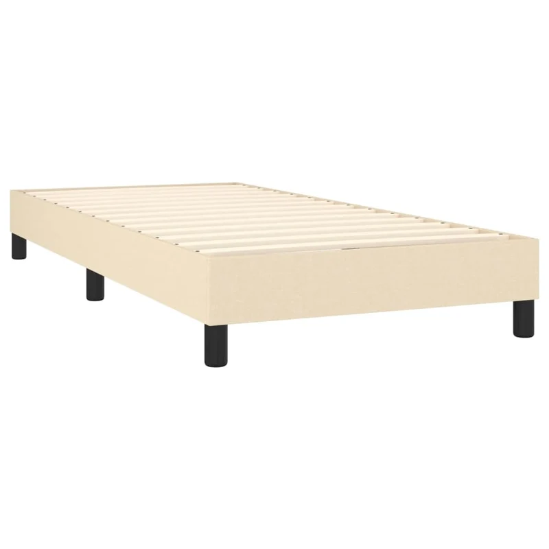 Sommier à lattes sur pieds cadre de lit 80x200 cm tissu crème TDL0207245