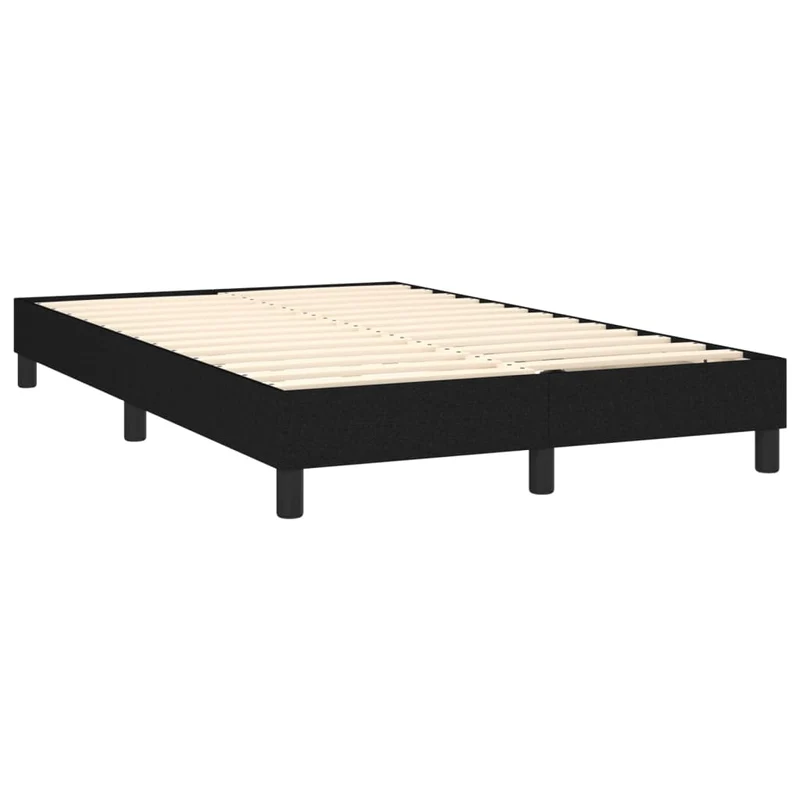 Sommier à lattes sur pieds cadre de lit 120x200 cm tissu noir TDL0207030
