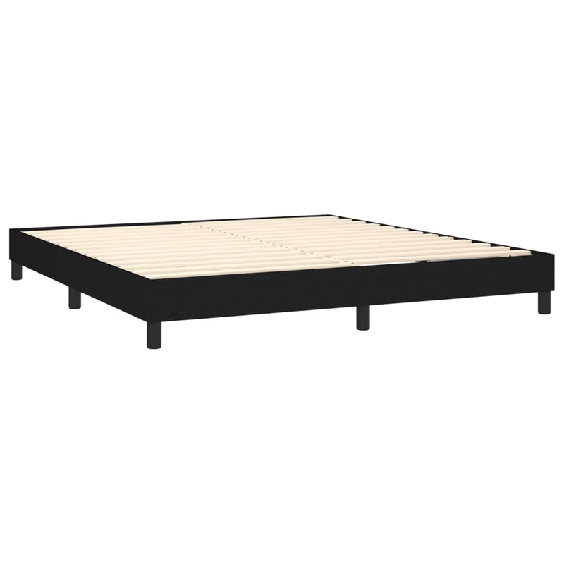 Sommier à lattes sur pieds cadre de lit 180x200 cm tissu noir TDL0206999